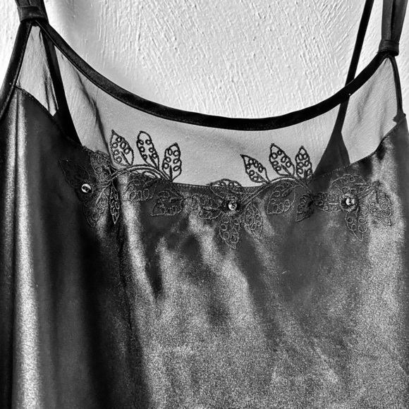 Vintage Morgan Taylor Intimates Black Slip.  Sz S - Picture 3 of 6